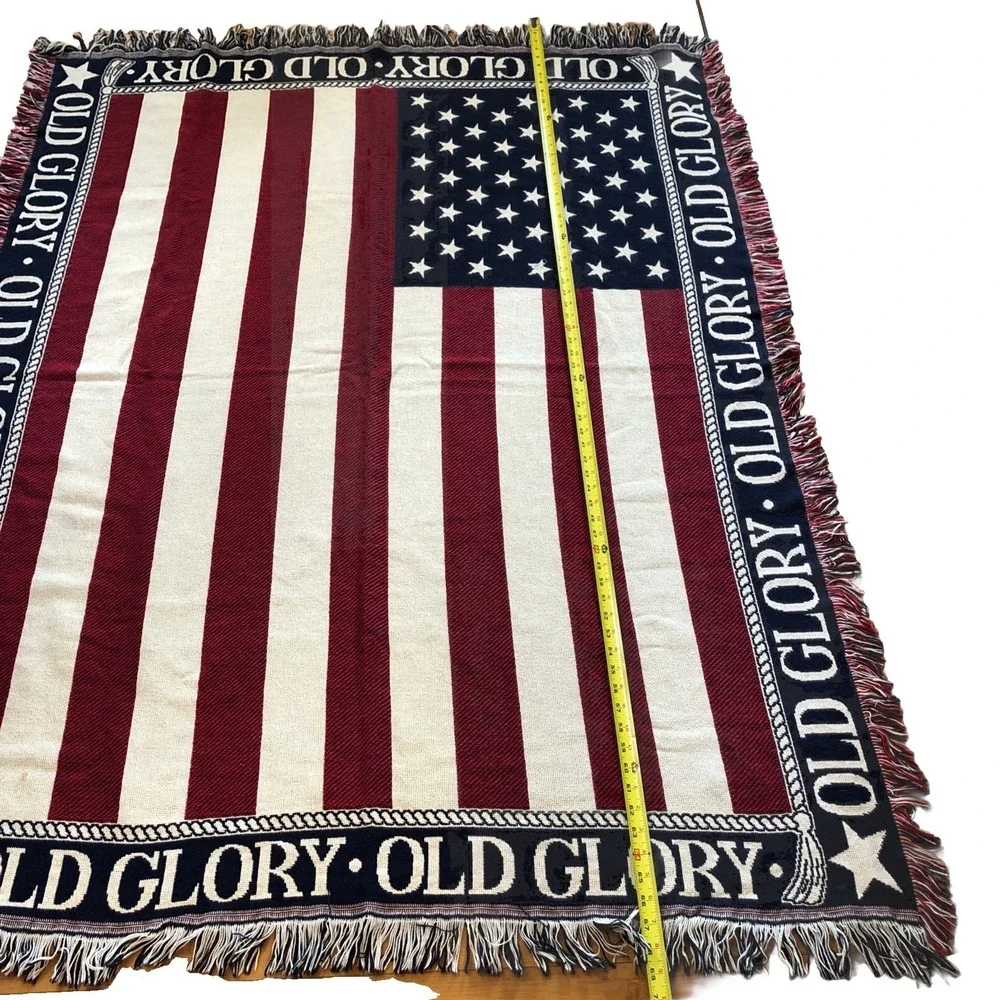 Old Glory American Flag Throw Blanket Tapestry Patriot Afghan 69